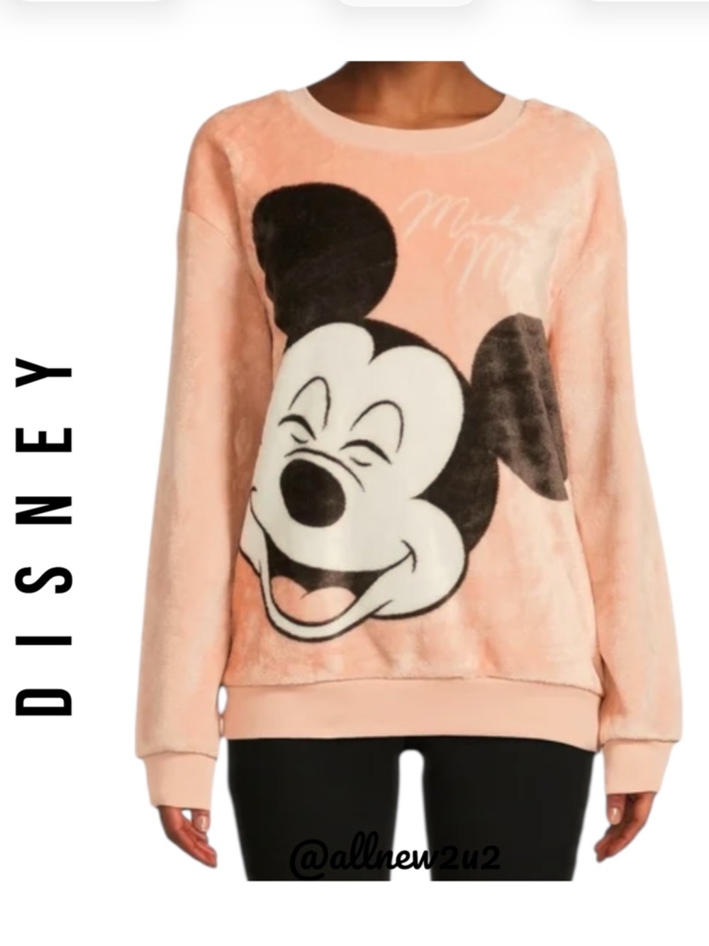 New Mickey Mouse Juniors’ Woobie Sweater Sweatshirt Pink